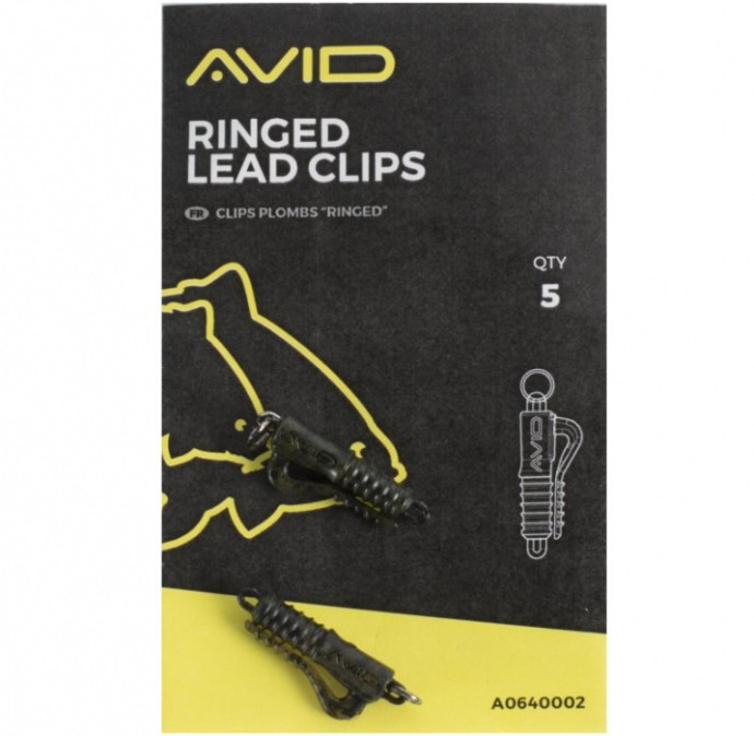 5kom - Sigurnosne kopče za olovo Avid Carp Outline Ringed Lead Clips