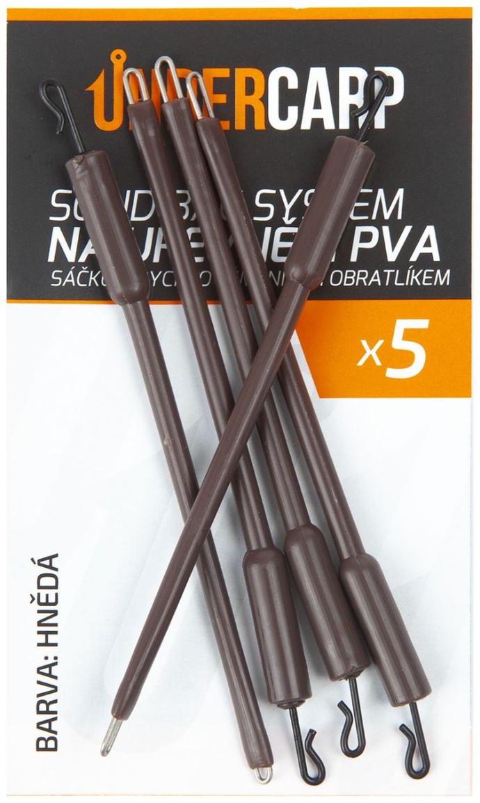 5kom - Solid Bag System UnderCarp Cjevčica za pričvršćivanje PVA vrećica Smeđa s brzom vrtilicom