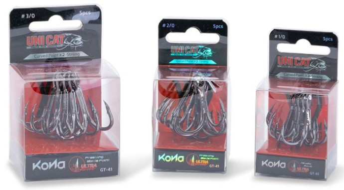 5kom - Trostruka udica Uni Cat Kona GT-41 Curved Point X2-Strong
