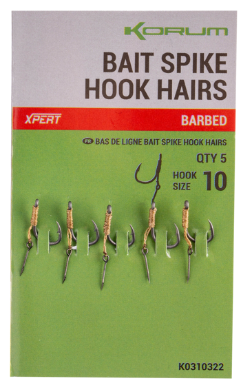 5kom - Udica Korum Bait Spike Hook Hairs Barbed