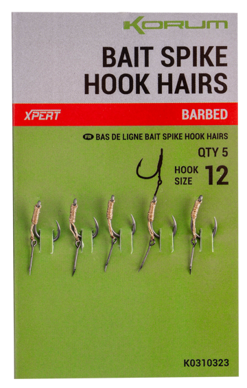 5kom - Udica Korum Bait Spike Hook Hairs Barbed