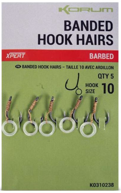 5kom - Udica s gumicom Korum Banded Hook Hairs Barbed