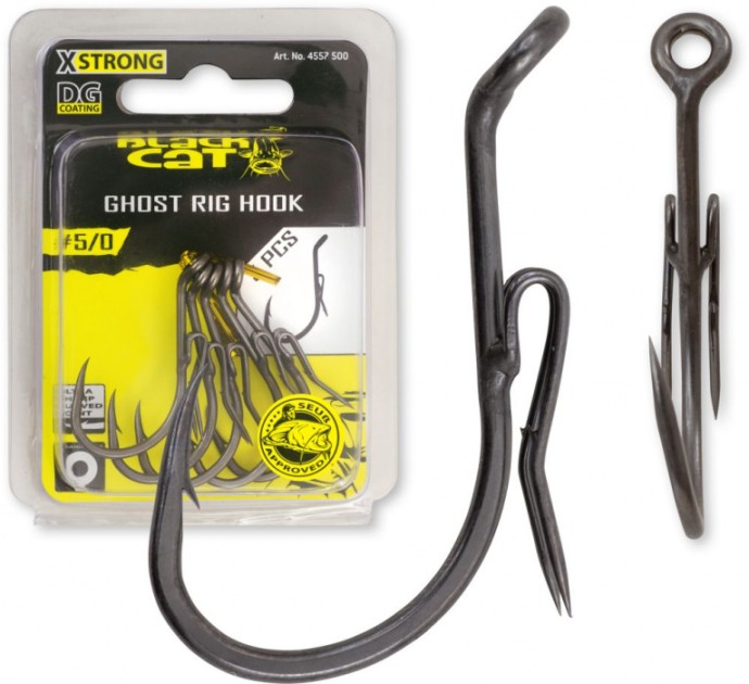 5kom - Udice Black Cat Ghost Rig DG Coating