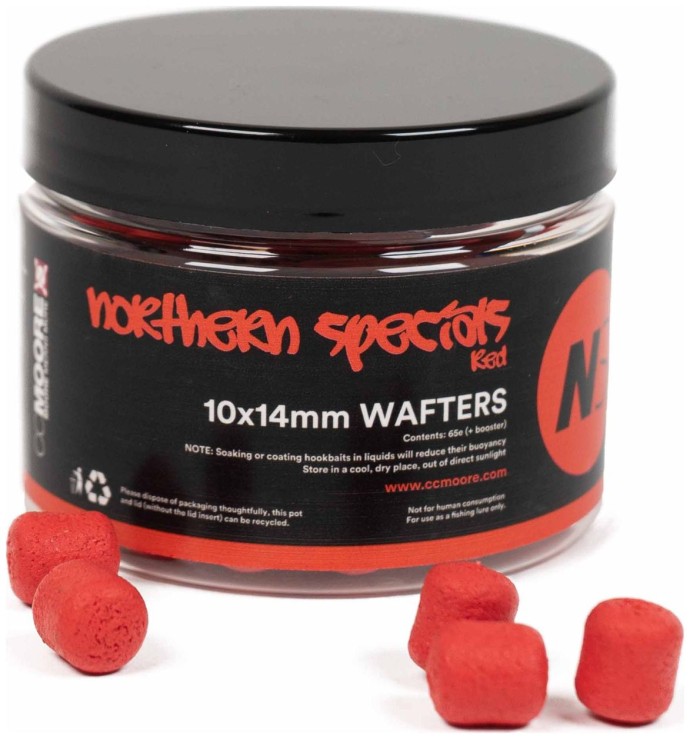 65kom - Balansirani Boilies CCMoore NS1 Dumbell Wafters 10x14mm Red