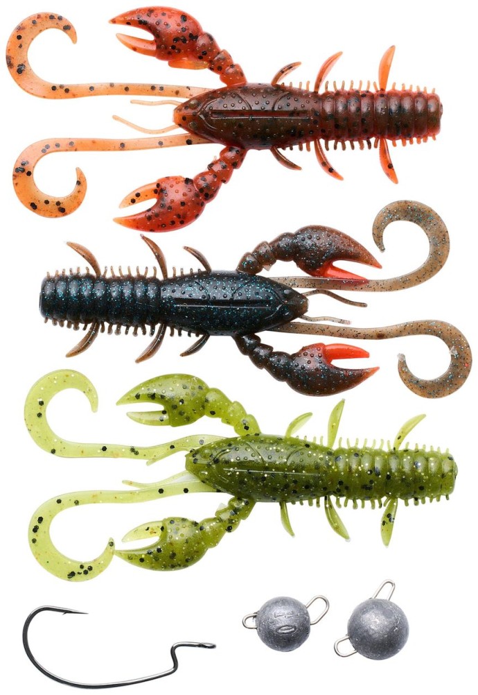 6kom - Gumeni Mamac Berkley Pulse Realistic Craw Cheb Fishing Pack 10cm 10/14g Varied
