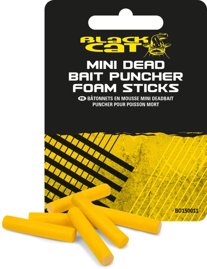 6kom - Pjenasti štapići Black Cat Mini Dead Bait Puncher Foam Sticks Žuta