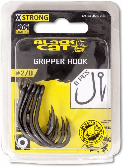 6kom - Udice s kontrakukom Black Cat Gripper DG Coating