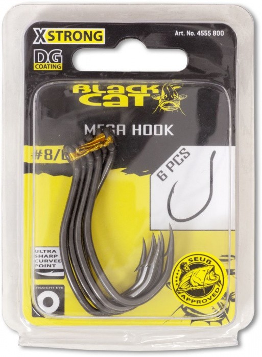 6kom - Udice s Protukukom Black Cat Mega DG Coating