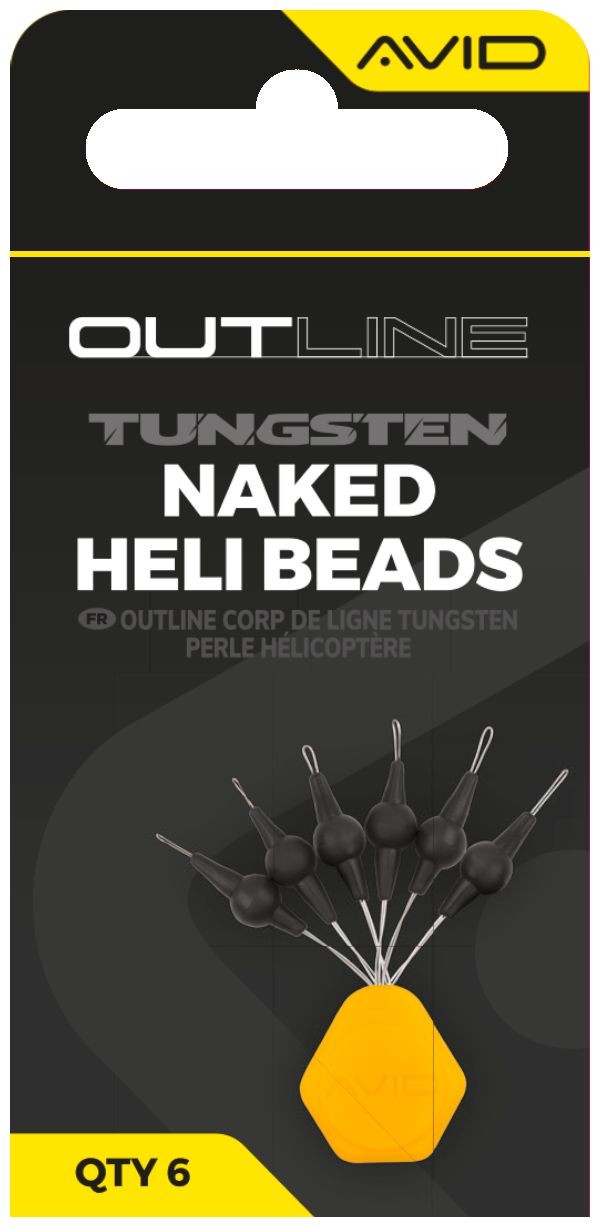 6ks - Helikoptérové Koráliky Avid Outline Tungsten Naked Heli Beads