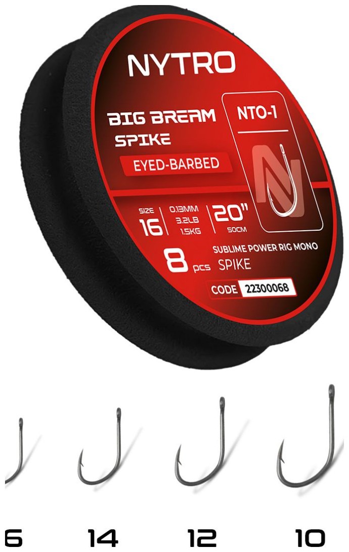 8kom - Feeder Predvez Nytro NTO1 Big Bream Bait Spike #16 50cm 0,13mm