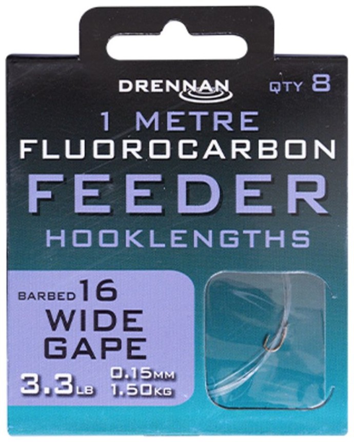 8kom - Gotovi Predvez Drennan Fluorocarbon Feeder Wide Gape