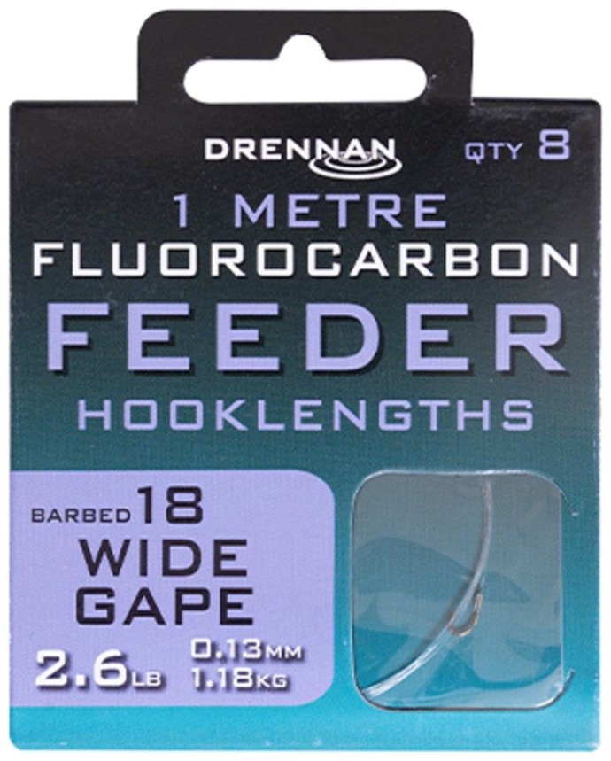 8kom - Gotovi Predvez Drennan Fluorocarbon Feeder Wide Gape