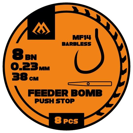 8kom - Gotovi Predvez Mikado FB Rig MF14 Feeder Bomb 38cm Bez Kontrakuke