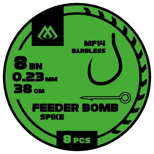 8kom - Gotovi Predvez Mikado FB Rig MF14 Feeder Bomb 38cm