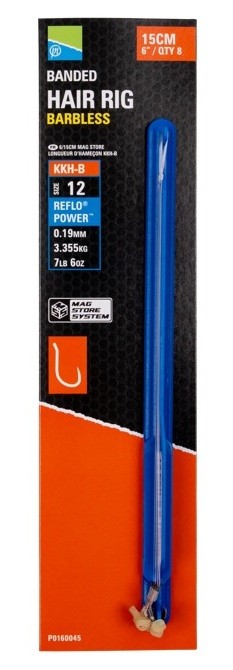 8kom - Gotovi Predvez Preston 6"/15cm Kkh-B Banded Hair Rig