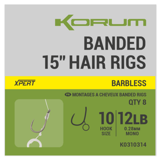 8kom - Gotovi Predvezi Korum Banded Hair Rigs 15 inch