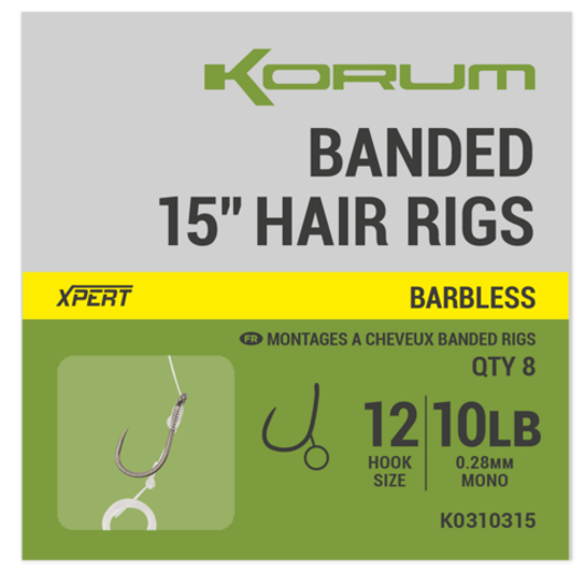 8kom - Gotovi Predvezi Korum Banded Hair Rigs 15 inch