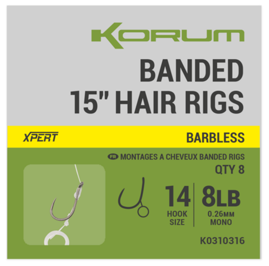 8kom - Gotovi Predvezi Korum Banded Hair Rigs 15 inch