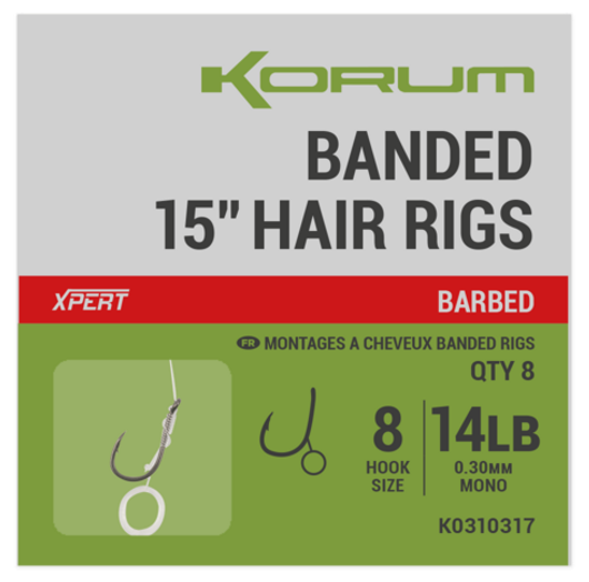 8kom - Gotovi Predvezi Korum Banded Hair Rigs 15 inch