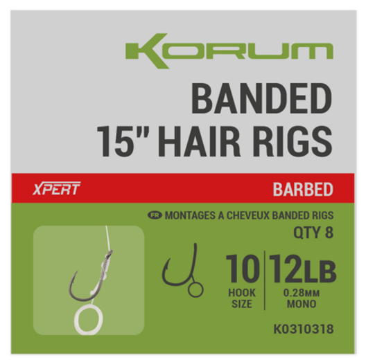 8kom - Gotovi Predvezi Korum Banded Hair Rigs 15 inch