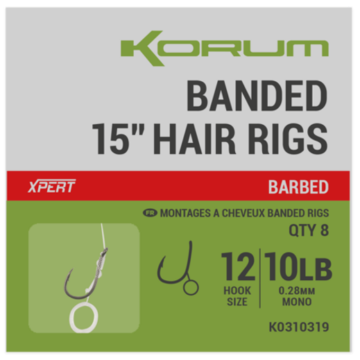 8kom - Gotovi Predvezi Korum Banded Hair Rigs 15 inch