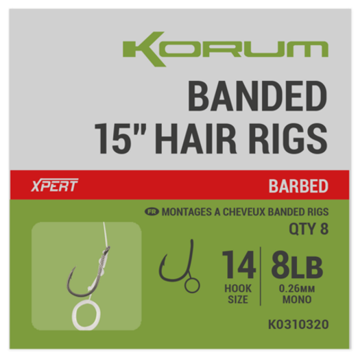 8kom - Gotovi Predvezi Korum Banded Hair Rigs 15 inch