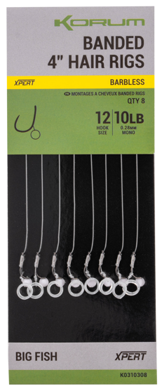 8kom - Gotovi Predvezi Korum Banded Hair Rigs 4 inch