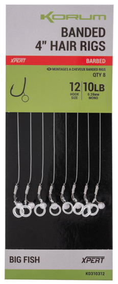 8kom - Gotovi Predvezi Korum Banded Hair Rigs 4 inch