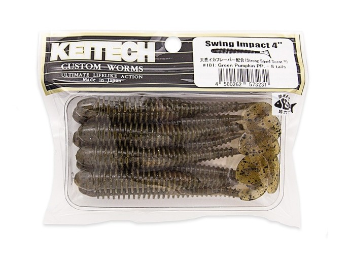 8kom - Gumeni Mamac Keitech Swing Impact 4" 10,2cm 4,6gr
