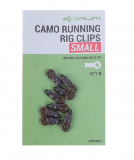 8kom - Kopče za olovo Korum Camo Runnig Rig Clips