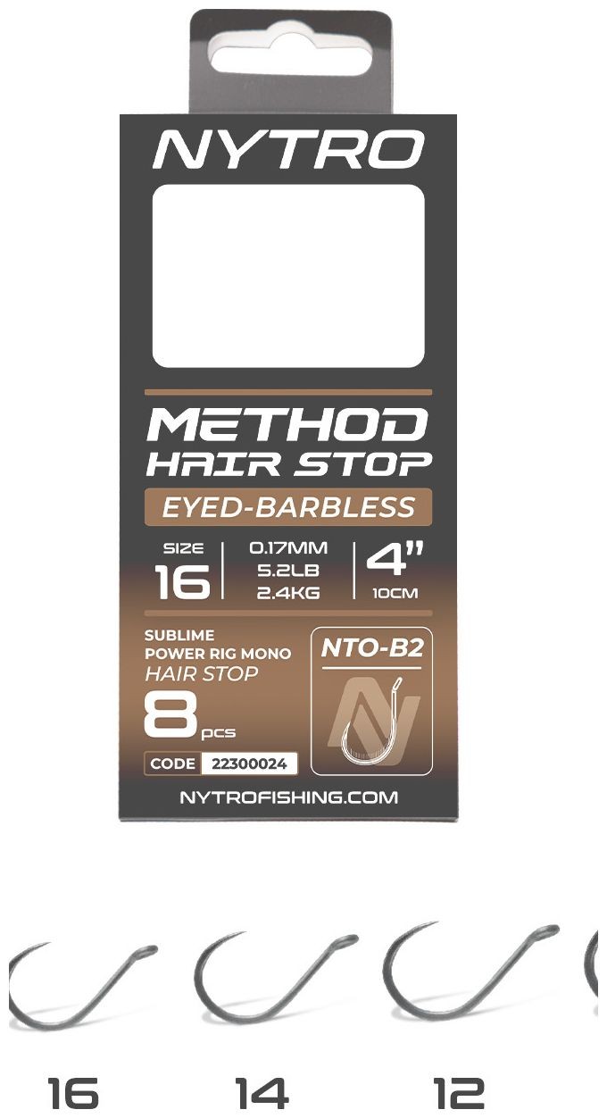 8kom - Predvez Nytro Barbless Method Quick-Stop #16/0,17mm/5,2lb