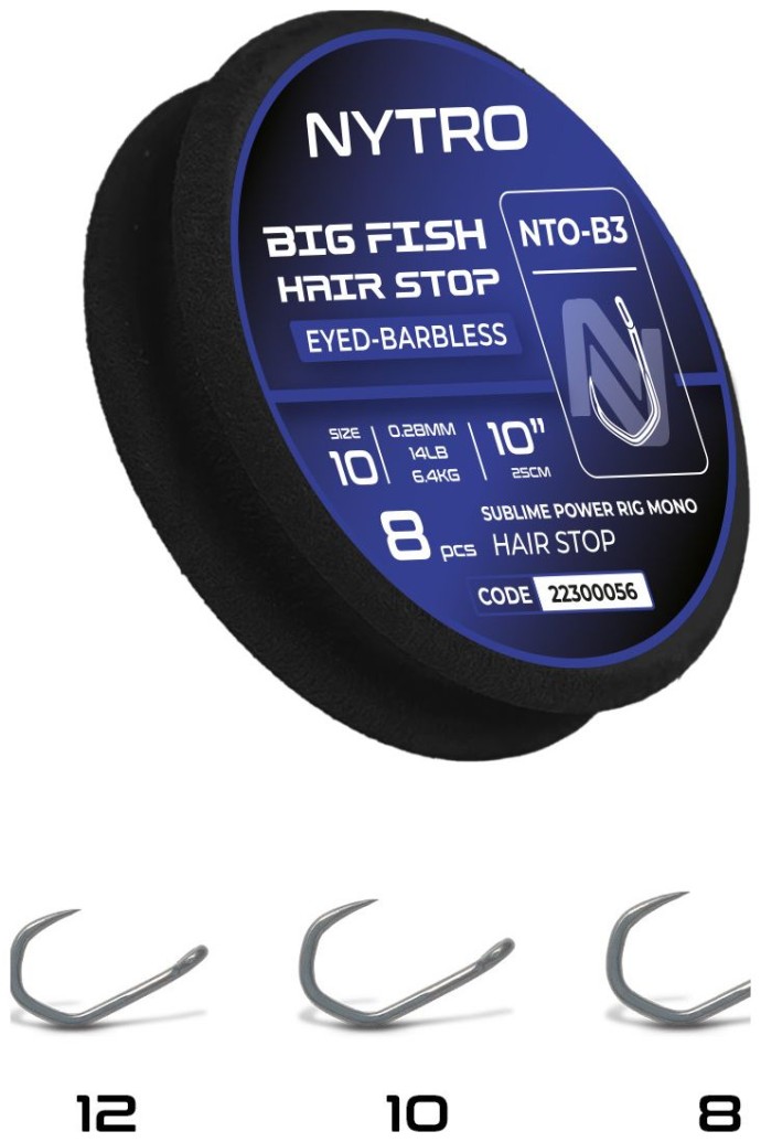 8kom - Predvez Nytro NTO-B3 Barbless Big Fish Quick-Stop #10/0,28mm/25cm