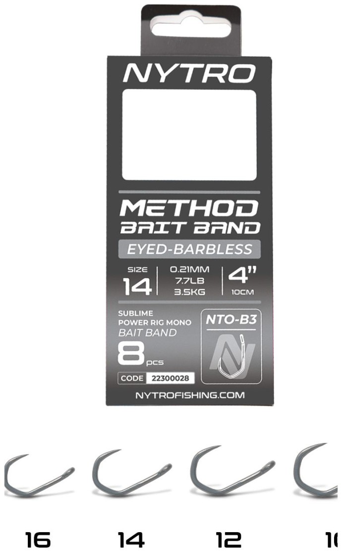 8kom - Predvez Nytro NTO-B3 Barbless Method 4 Inch Latex Bait Band #14/0,21mm