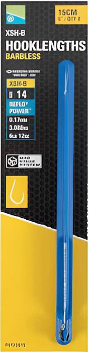 8kom - Predvez Preston XSH-B Spade End Hookengths Barbless 15cm