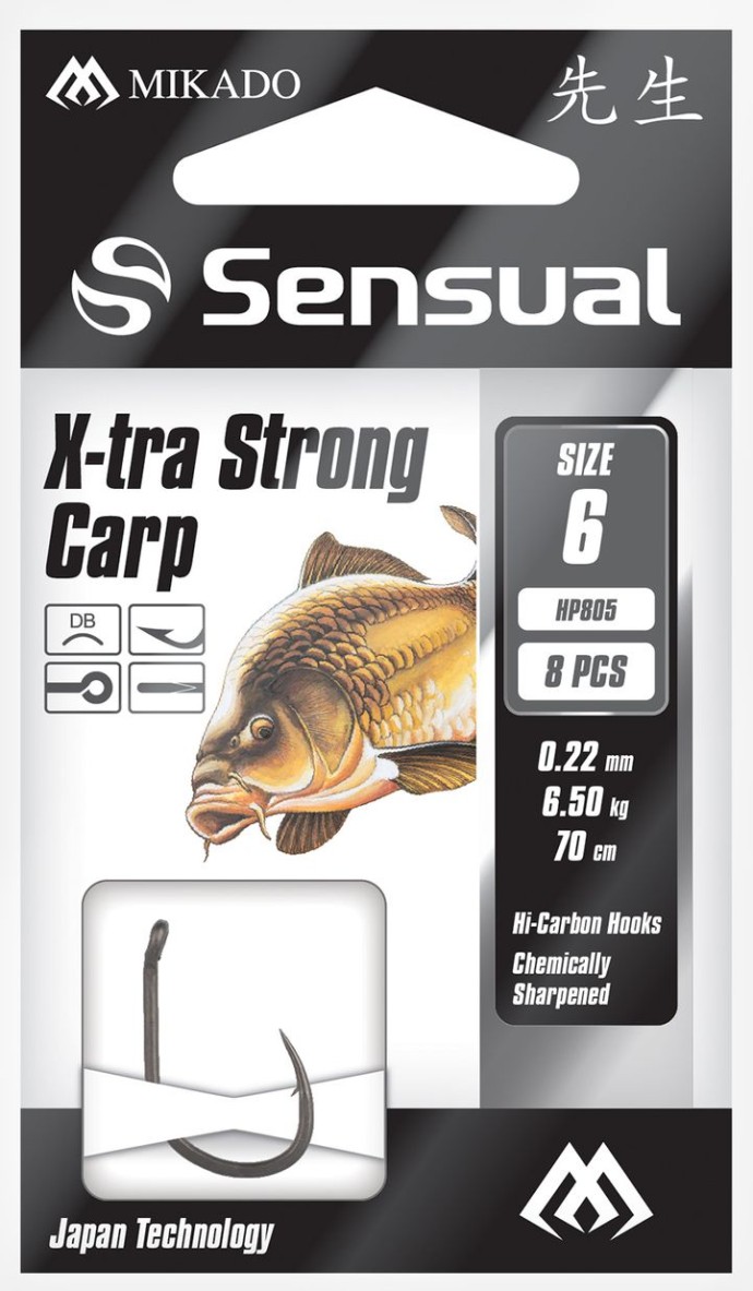 8kom - Vezane Udice Mikado Sensual X-Tra Strong Carp