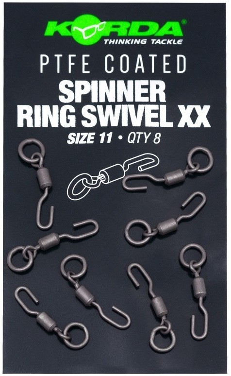 8kom - Vrtilica Korda PTFE Spinner Ring Swivel XX Size 11