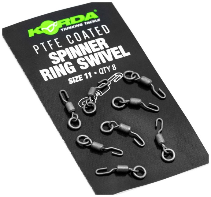 8kom - Vrtilica Korda PTFE Spinner Ring Swivels Size 11