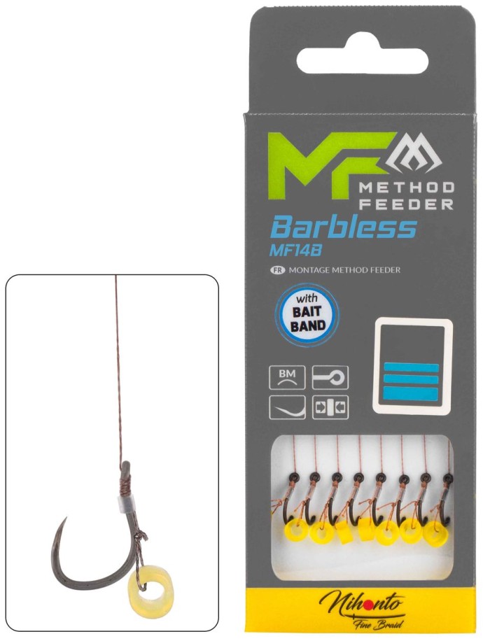 8ks - Hotový Návazec Mikado Method Feeder 10cm S Gumkou Bez Protihrotu