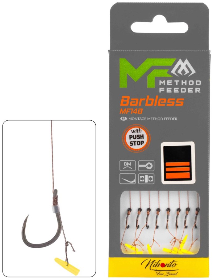 8ks - Hotový Návazec Mikado Method Feeder PUSH STOP 10cm Bez protihrotu