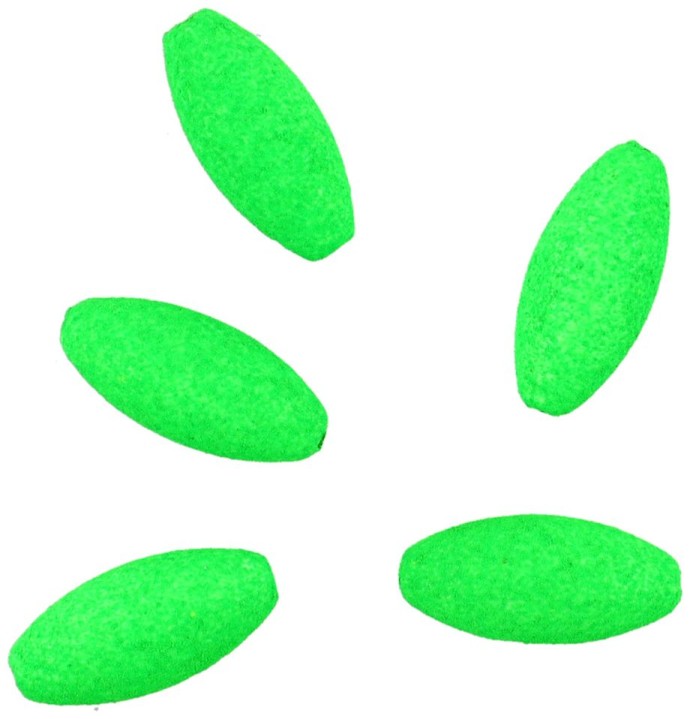 8ks Korálky Mikado Plovoucí Oválný 15x7mm Zelený