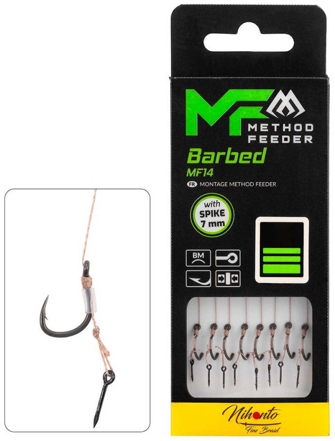 8ks - Návazec Mikado MF14 10cm S Jehlou Očko S Protihrotem