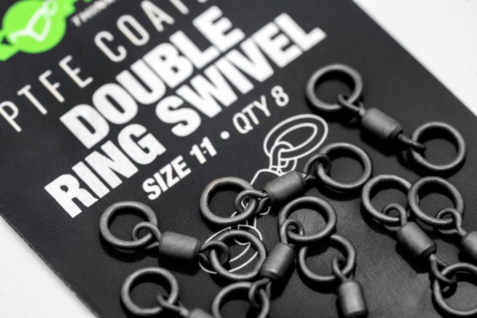 8ks - Obratlík s Dvojitým Kroužkem Korda PTFE Double Ring Swivel Velikost 11
