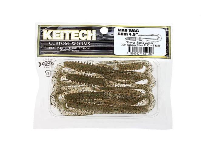 9kom - Gumeni Mamac Keitech Mad Wag Slim 4,5" 11,4cm 2,9gr