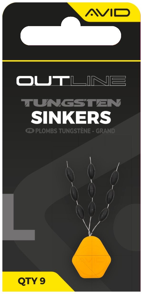 9ks - Těžítka na Návazec Avid Outline Tungsten Sinkers Large