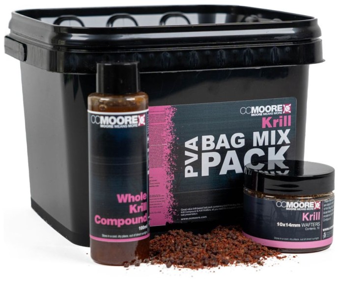Akcijska kanta CCMoore Krill PVA Bag Mix Pack 1kg + 100ml + 10x14mm wafters