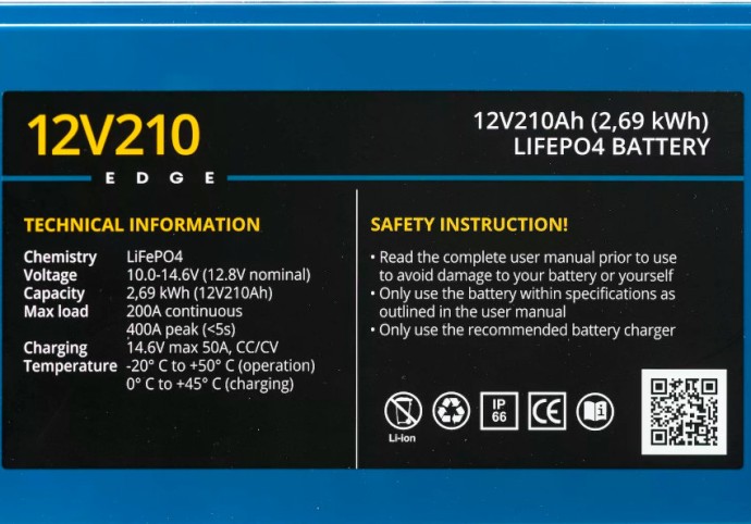 Baterie Rebelcell 12V210 EDGE LiFePO4