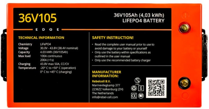 Baterie Rebelcell 36V105 EDGE LiFePO4