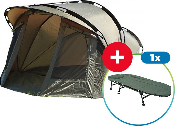 Bivak Mikado Enclave 2 Man Bivvy XL + Ležaljka Suretti Fishmaster