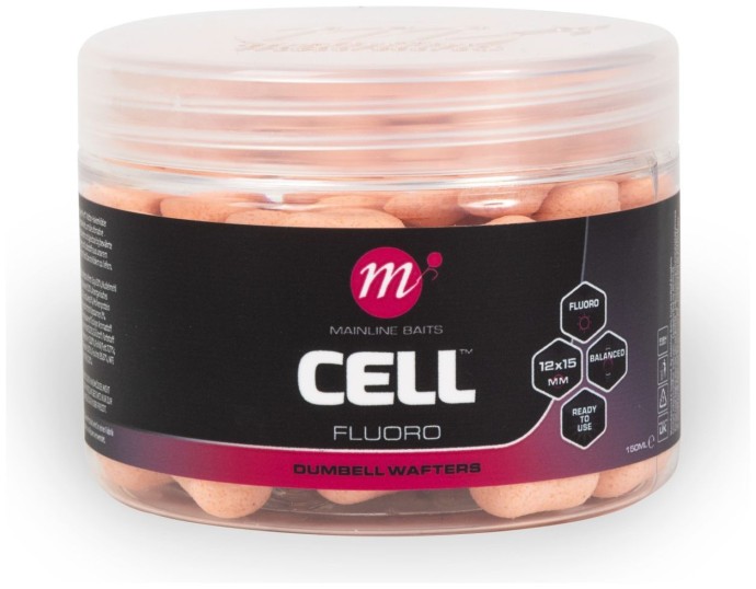 Boilie Mainline Cell Fluoro Dumbell Wafters 12 x 15mm