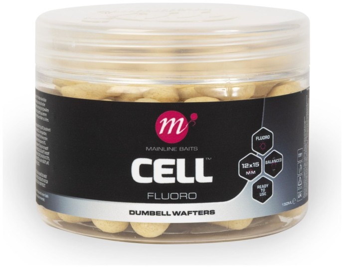 Boilie Mainline Cell Fluoro Dumbell Wafters 12 x 15mm